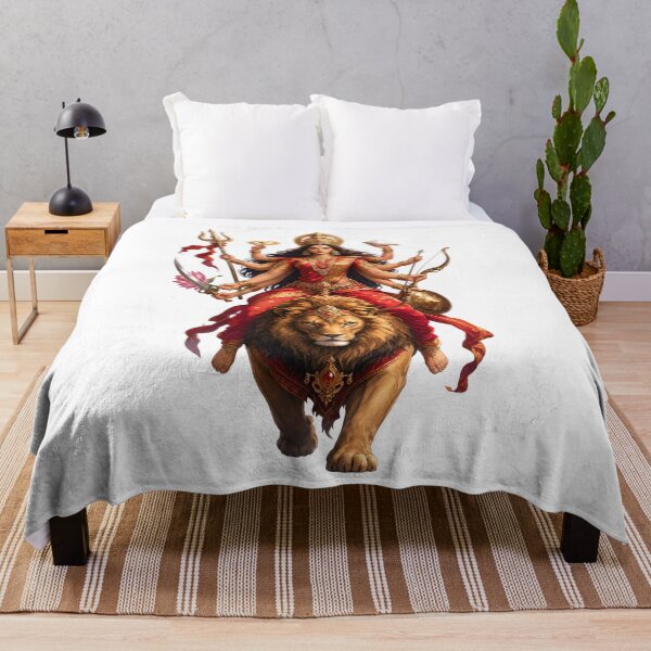 Item preview, Durga Warrior Goddess Hindu Deity Lion Fighter Art designed and sold by Sovira Studio .