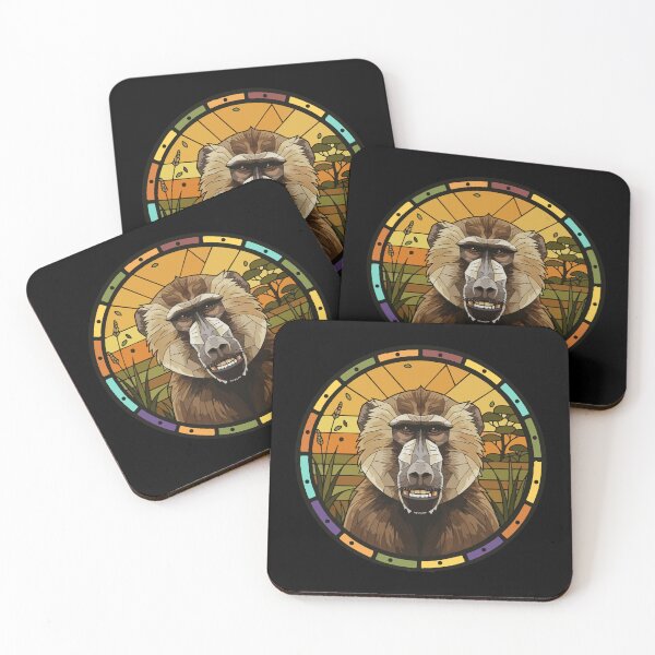 Item preview, Stained Glass Baboon African Safari Wildlife Art designed and sold by d247.