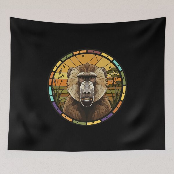 Item preview, Stained Glass Baboon African Safari Wildlife Art designed and sold by d247.