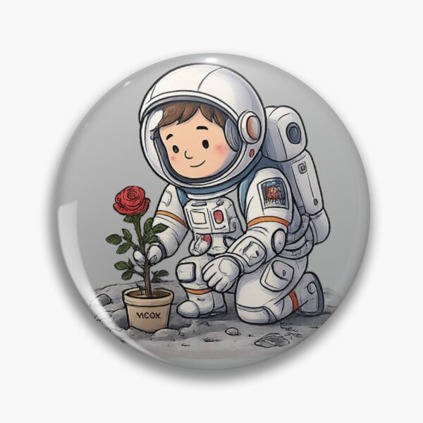 Item preview, Moon Rose Astronaut Sticker | Cute Space Explorer Planting Love on the Moon designed and sold by arifali786.
