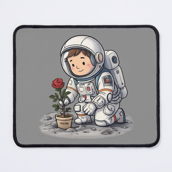Item preview, Moon Rose Astronaut Sticker | Cute Space Explorer Planting Love on the Moon designed and sold by arifali786.