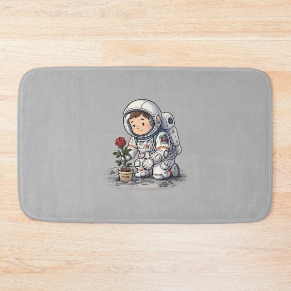 Item preview, Moon Rose Astronaut Sticker | Cute Space Explorer Planting Love on the Moon designed and sold by arifali786.