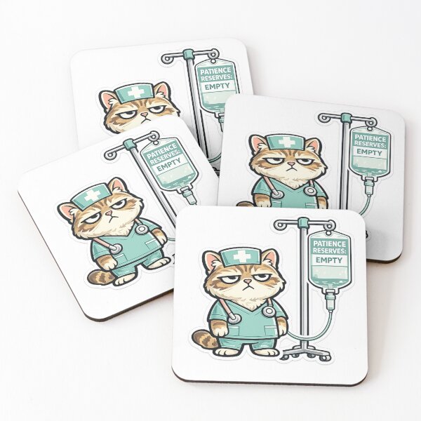 Item preview, Grumpy Tabby Cat Nurse Medical Healthcare Worker Gift designed and sold by Gentlestate.