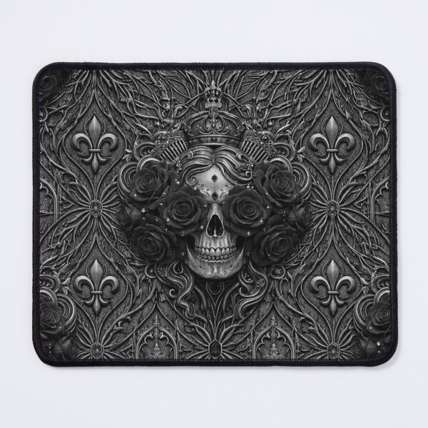 Item preview, Majestad Noir de la Academia Oscura: Calavera Monocromática y Damasco Gótico Rosa designed and sold by cabuks.