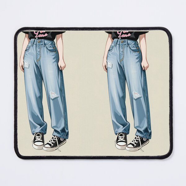 Item preview, Fashion - Casual outfit black tee distressed jeans designed and sold by AnimeShin.