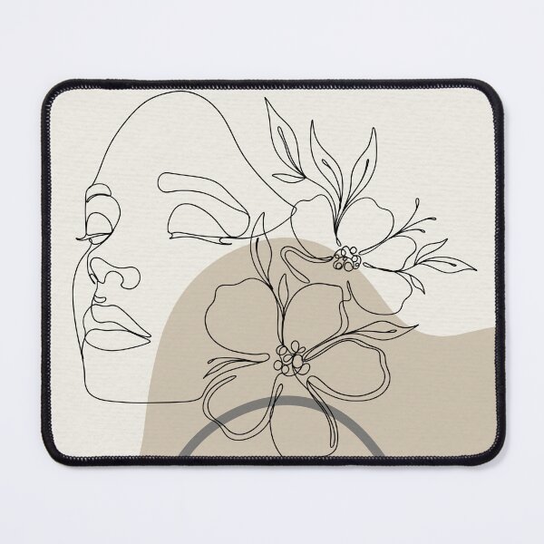 Item preview, Minimalist Woman Face Line Art with Flowers and Organic Shapes - Abstract Boho Female Portrait designed and sold by Mora  Lisa.