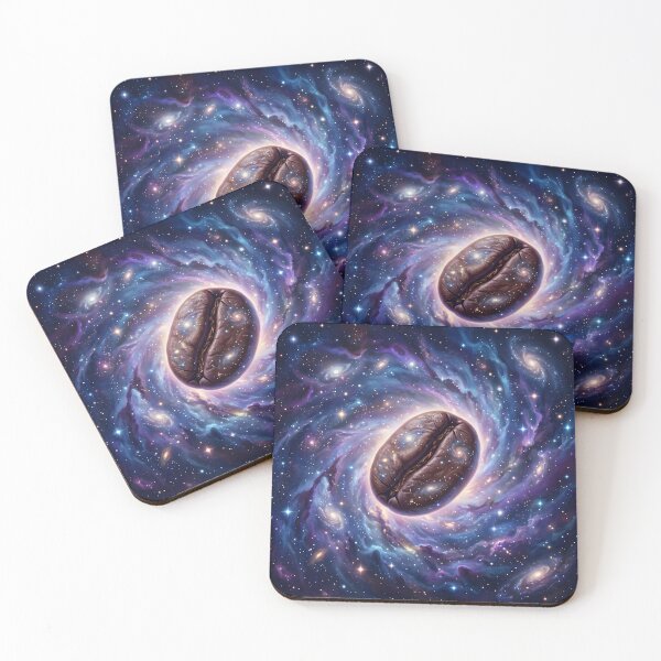 Item preview, Coffee bean suspended in a swirling nebula designed and sold by Marcu Ioachim.