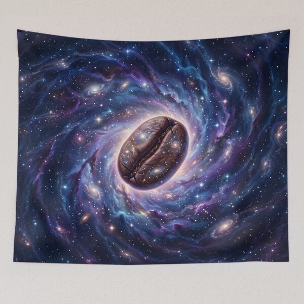 Item preview, Coffee bean suspended in a swirling nebula designed and sold by Marcu Ioachim.