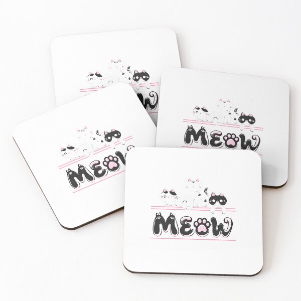 Item preview, Cute Meow Cat Family Silhouette – Minimalist Black Cat Lovers Design designed and sold by Joyfulfabric.