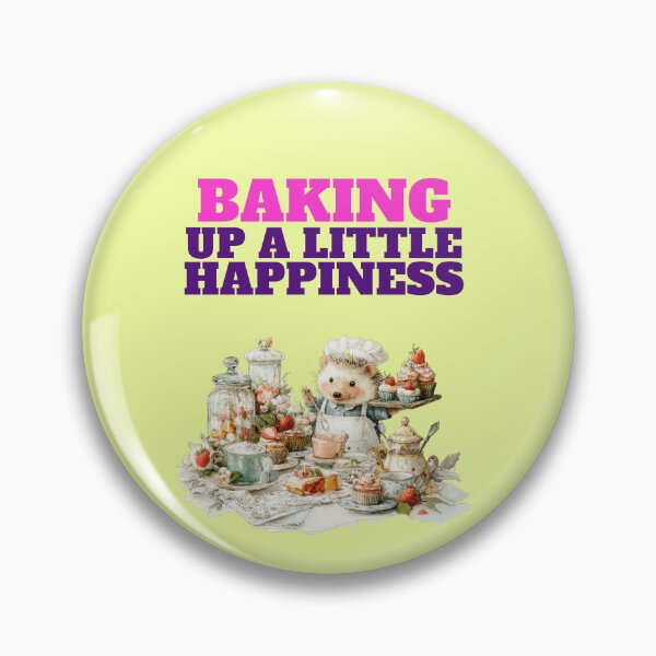 Item preview, Baking up a little happiness (saying with hedgehog) designed and sold by Mauswohn.