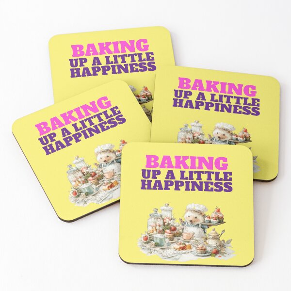 Item preview, Baking up a little happiness (saying with hedgehog) designed and sold by Mauswohn.
