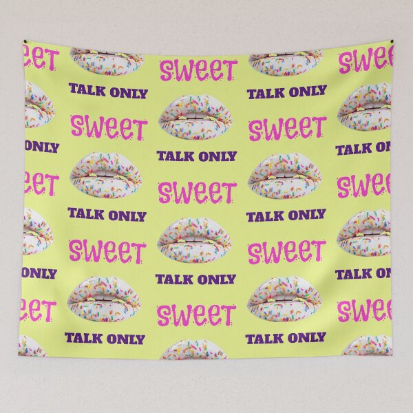 Item preview, Sweet talk only saying with colorful sugar sprinkle lips designed and sold by Mauswohn.