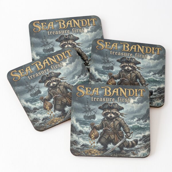Item preview, Sea Bandit Raccoon | Vintage Pirate Adventure T-Shirt designed and sold by DmaarGroup.