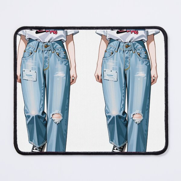Item preview, Fashion - Casual outfit white tee distressed jeans designed and sold by AnimeShin.