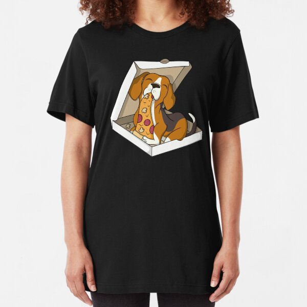 Beagle Pizza Lover Slim Fit T-Shirt