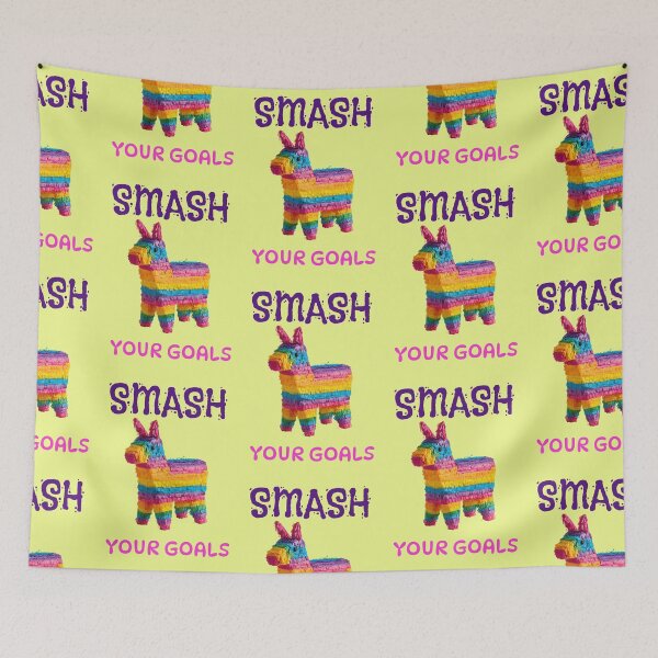 Item preview, "Smash your goals" slogan with colorful piñata designed and sold by Mauswohn.