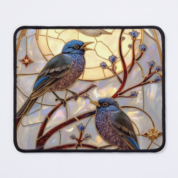 Item preview, Blue Birds in Celestial Stained Glass designed and sold by BriSher.