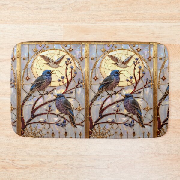 Item preview,  Aves Azules en Vitral Celestial designed and sold by BriSher.