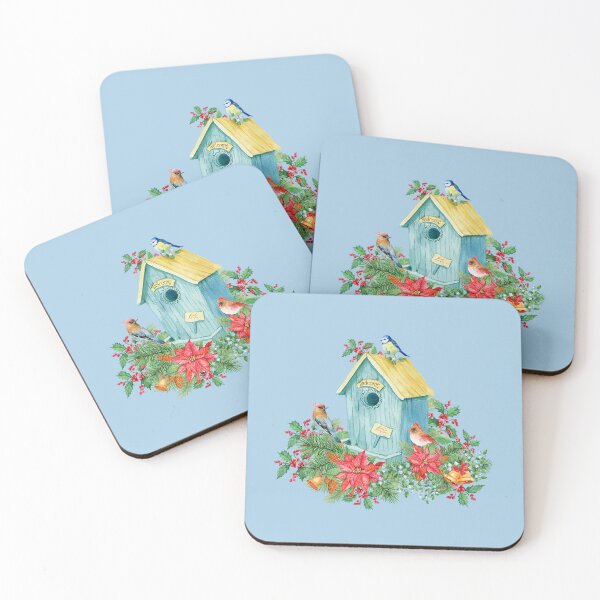 Item preview, Watercolor Birdhouse Flowers and Animal Lovers Birds designed and sold by FoulPoint.
