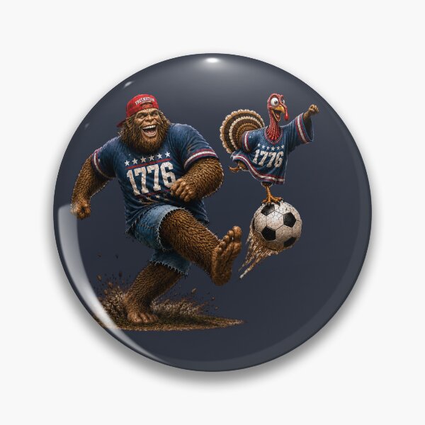 Item preview, Funny Bigfoot Kicking Soccer Ball With Turkey 1776 designed and sold by FREENATION2026.