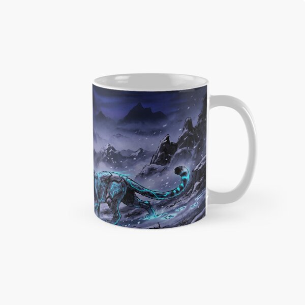 Item preview, Cyberpunk Japanese Sumie Cyan Snow Leopard Mountains designed and sold by Osmose-Studio.
