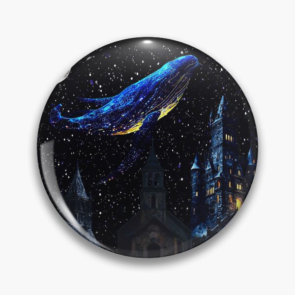 Item preview, Cosmic Whale over Gothic castle  designed and sold by FahdSpaceArt.