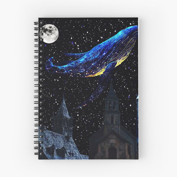 Item preview, Cosmic Whale over Gothic castle  designed and sold by FahdSpaceArt.