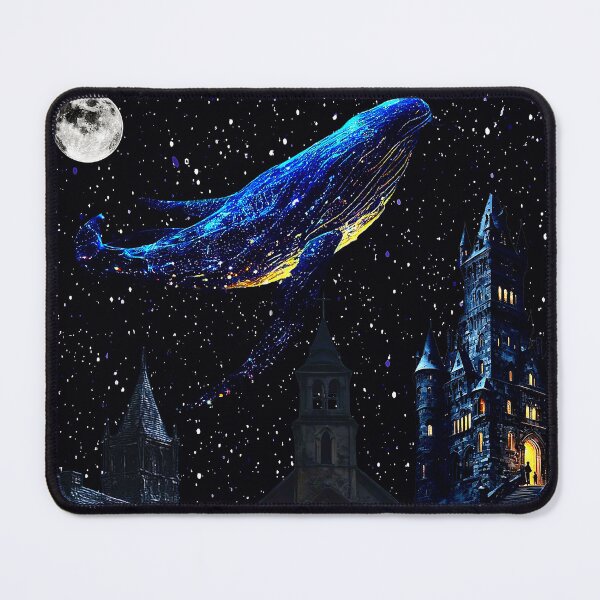 Item preview, Cosmic Whale over Gothic castle  designed and sold by FahdSpaceArt.