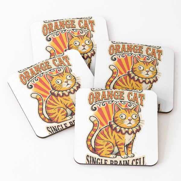 Item preview, Vintage Circus Orange Cat Single Brain Cell Feline Humor designed and sold by EKHOAISTORE.