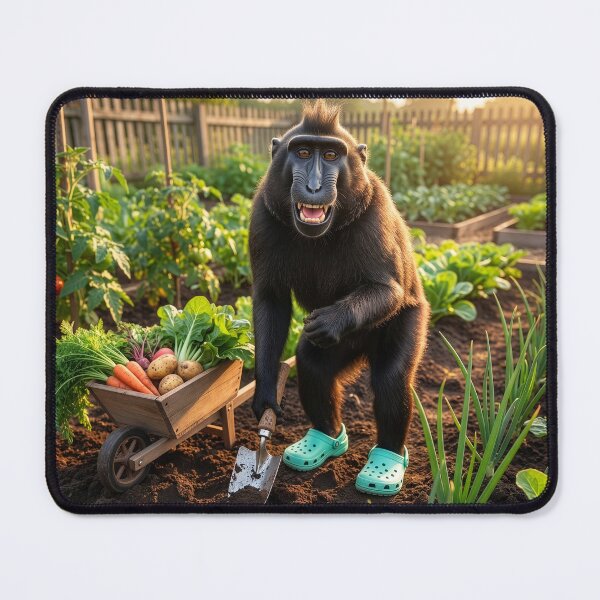 Item preview, Black Crested Macaque Gardener designed and sold by Tridentulus.