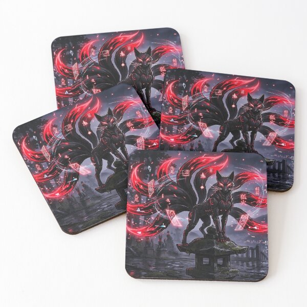 Item preview, Cyberpunk Japanese Sumie Red Nine Tailed Fox designed and sold by Osmose-Studio.