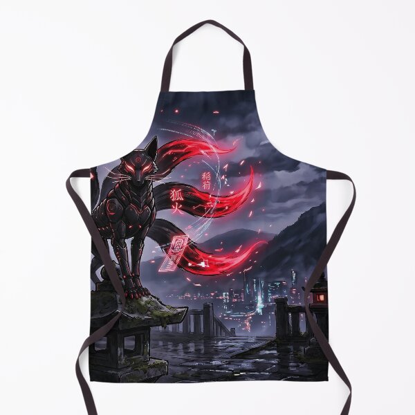 Item preview, Cyberpunk Japanese Sumie Red Nine Tailed Fox designed and sold by Osmose-Studio.