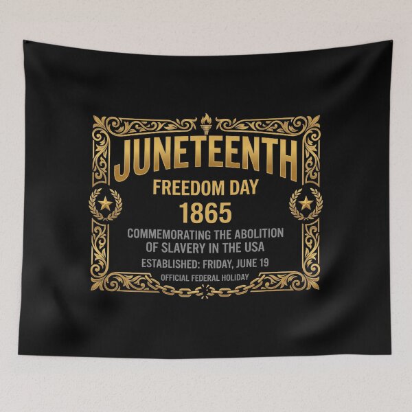 Item preview, Juneteenth Freedom Day 1865 Abolition Of Slavery Gold Crest designed and sold by DH-ArtLab.