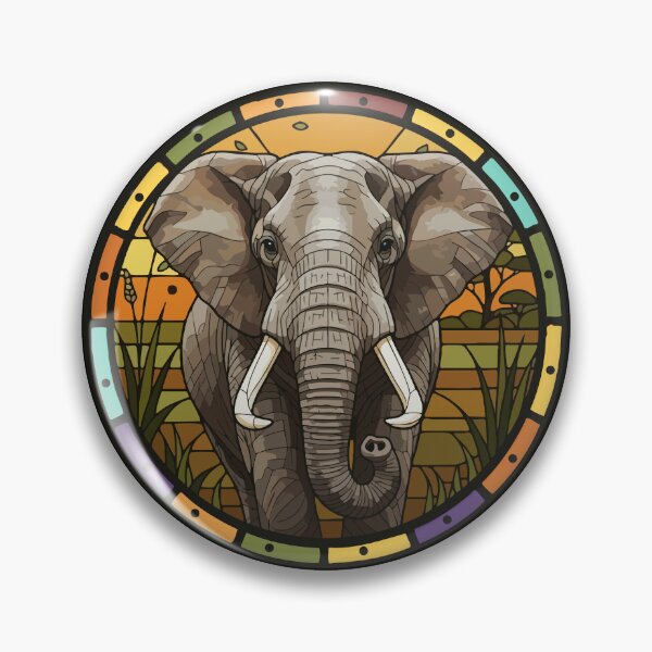 Item preview, Majestic Elephant Stained Glass Safari Art designed and sold by d247.