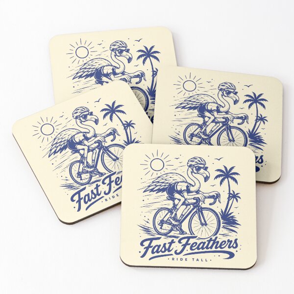 Item preview, Vintage Flamingo Cyclist Fast Feathers  designed and sold by 89shirts.