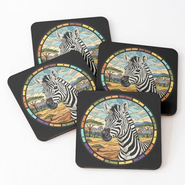 Item preview, Stained Glass Zebra Safari Wildlife Art designed and sold by d247.
