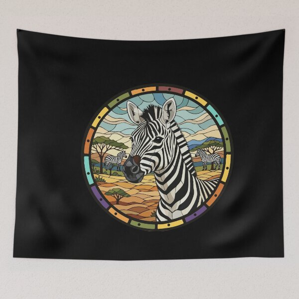 Item preview, Stained Glass Zebra Safari Wildlife Art designed and sold by d247.