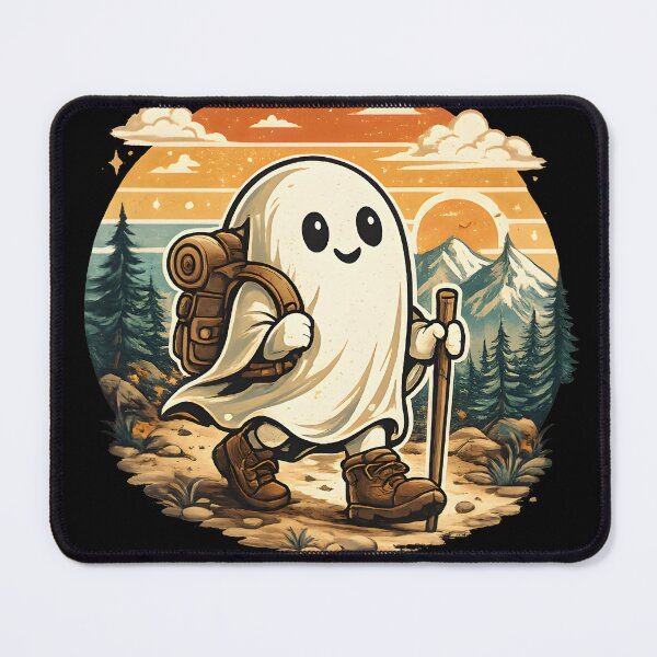 Item preview, Cute Hiking Ghost Retro Mountain Adventure T-Shirt & Sticker designed and sold by Akter-sikder.