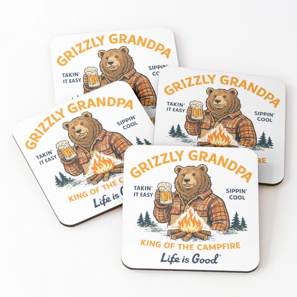 Item preview, Grizzly Grandpa Campfire Beer T-Shirt designed and sold by Matinez Pink.