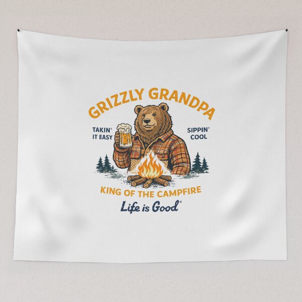 Item preview, Grizzly Grandpa Campfire Beer T-Shirt designed and sold by Matinez Pink.