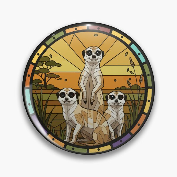 Item preview, Meerkat Family Stained Glass Art Wildlife designed and sold by d247.
