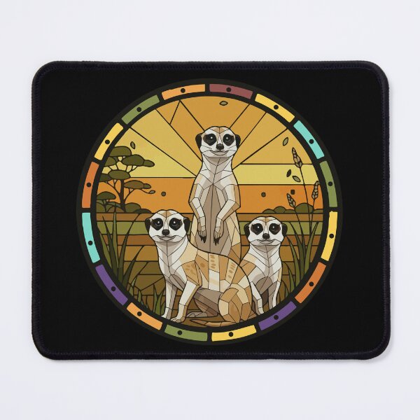 Item preview, Meerkat Family Stained Glass Art Wildlife designed and sold by d247.