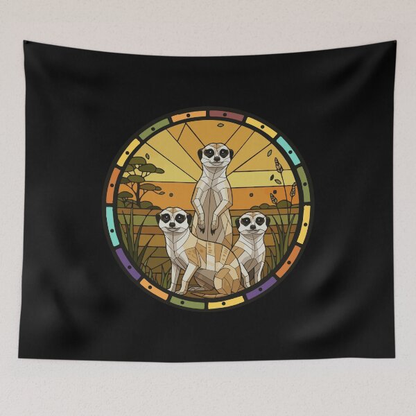 Item preview, Meerkat Family Stained Glass Art Wildlife designed and sold by d247.