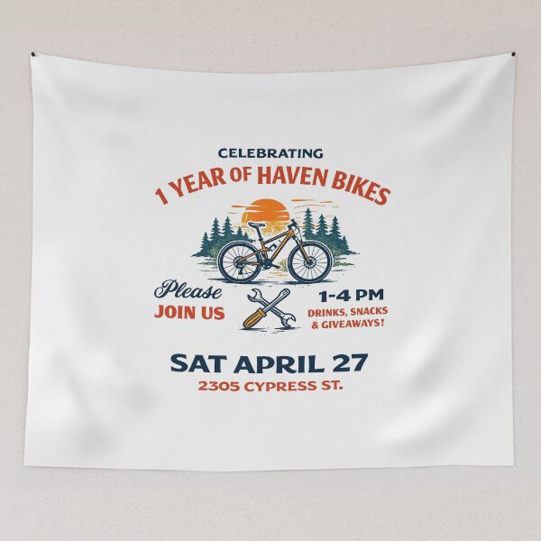 Item preview, Haven Bikes 1 Year Anniversary Party designed and sold by Matinez Pink.