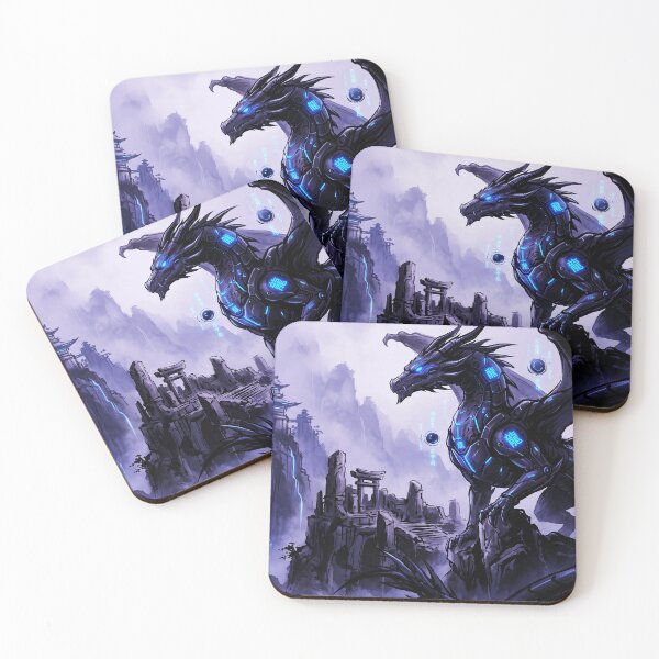 Item preview, Cyberpunk Japanese Sumi-e Blue Dragon Mist designed and sold by Osmose-Studio ⭐⭐⭐⭐⭐.