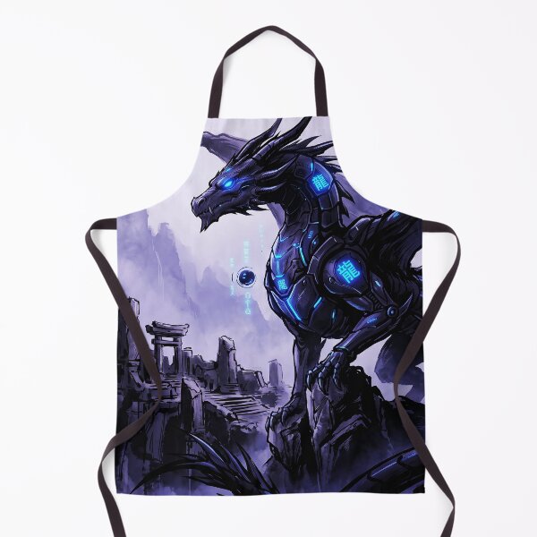 Item preview, Cyberpunk Japanese Sumi-e Blue Dragon Mist designed and sold by Osmose-Studio.