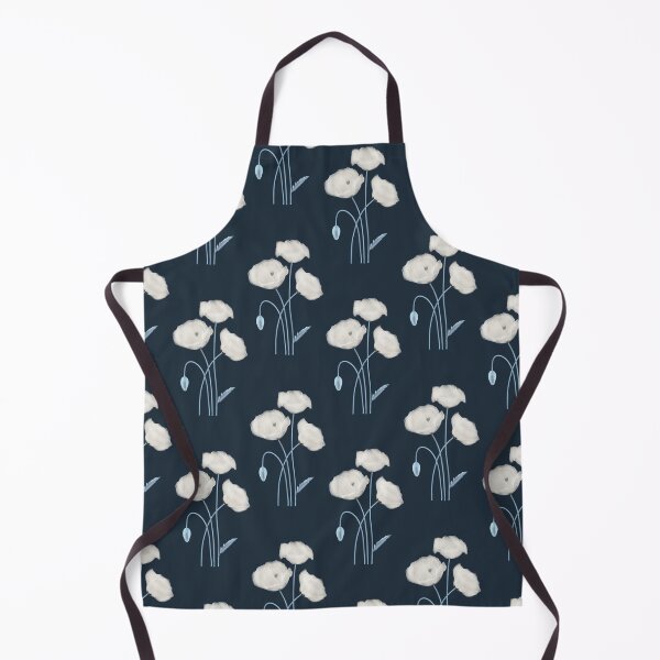 Artikelvorschau, Aquarell-Mohnblumenmuster | Elegantes, nahtloses florales Muster in Weiß und Marineblau entworfen und verkauft von Dino-Lune.