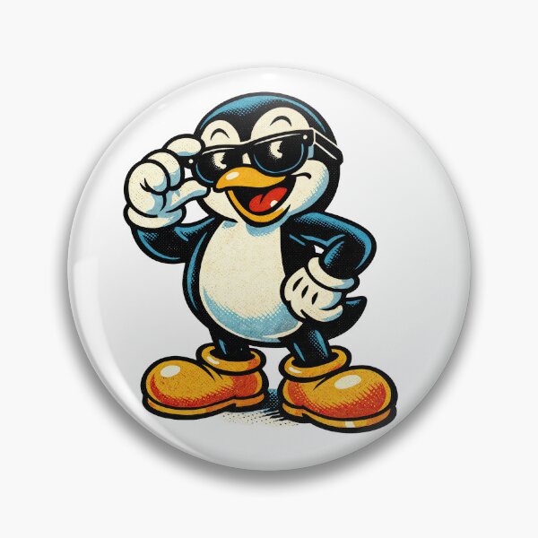 Artikelvorschau, Aufkleber – Abziehbild – Cooler Pinguin: Vintage-Comic-Vibes. entworfen und verkauft von ForeverPrintsOK.