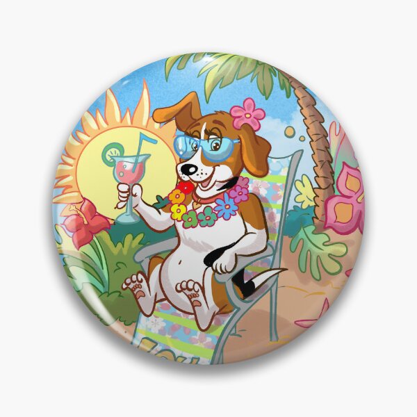 Item preview, Summer Beach Dog Beagle Tropical Vacation Design designed and sold by TeamLouOfficial.