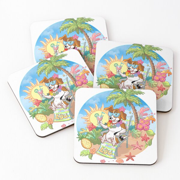 Item preview, Summer Beach Dog Beagle Tropical Vacation Design designed and sold by TeamLouOfficial.